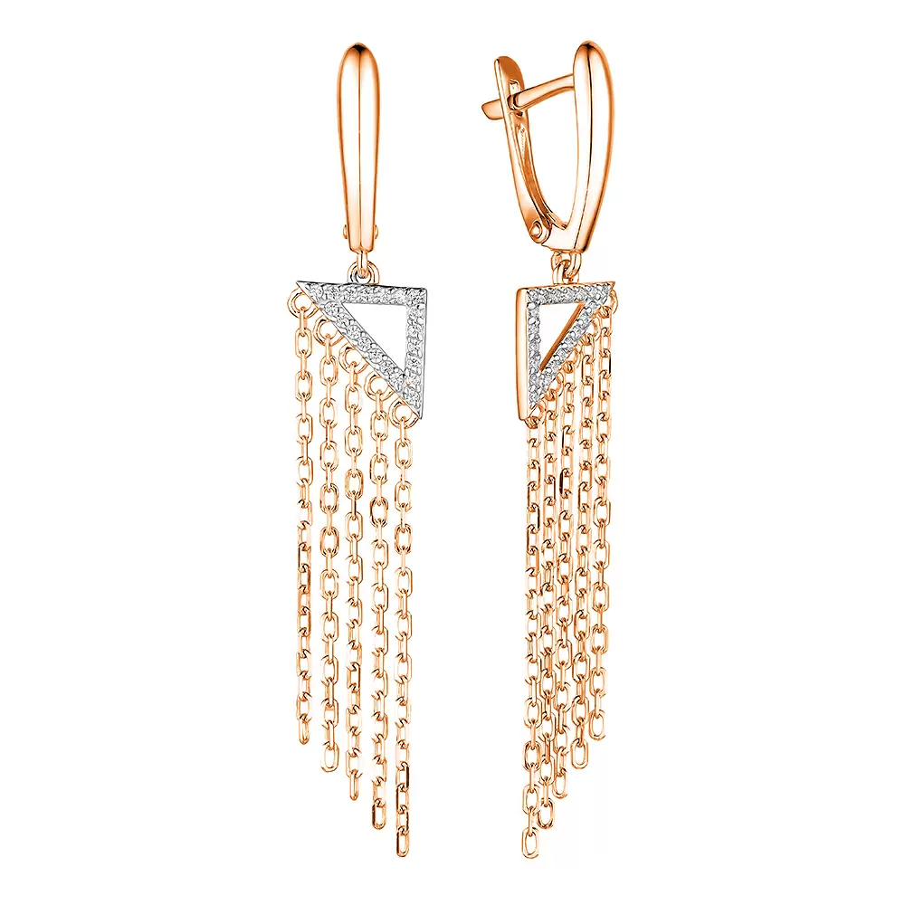 Серьги подвесные с4279 золото Цепь