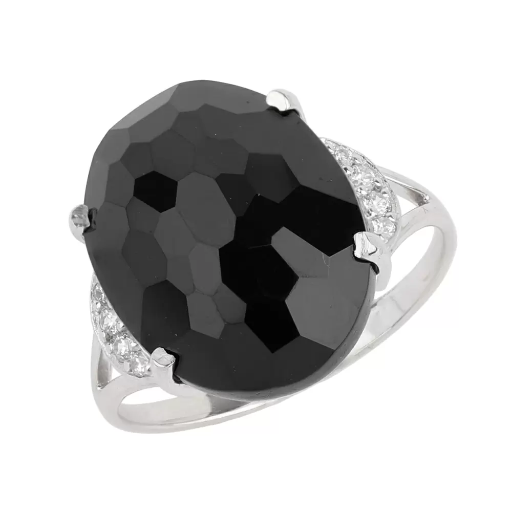 Кольцо один камень К-0134 аг серебро