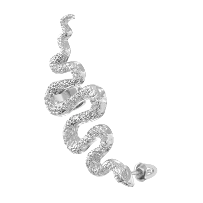 Серьги серьга одиночная 1043622-00000 серебро змея