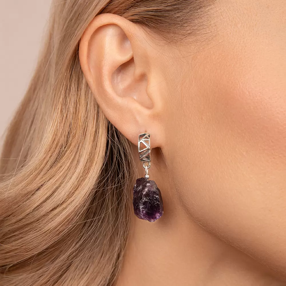 Серьги подвесные 4145с ам серебро