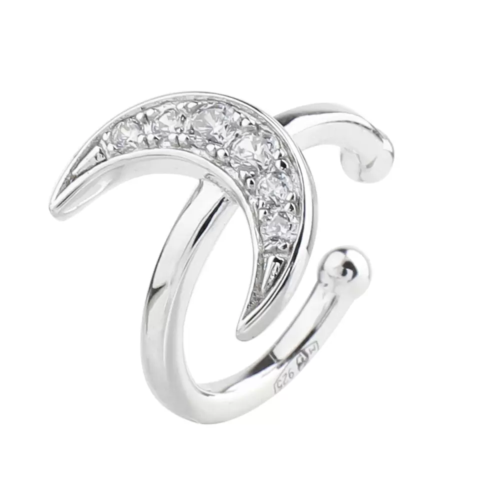 Серьги кафф СКФЗ8749Ф серебро Месяц