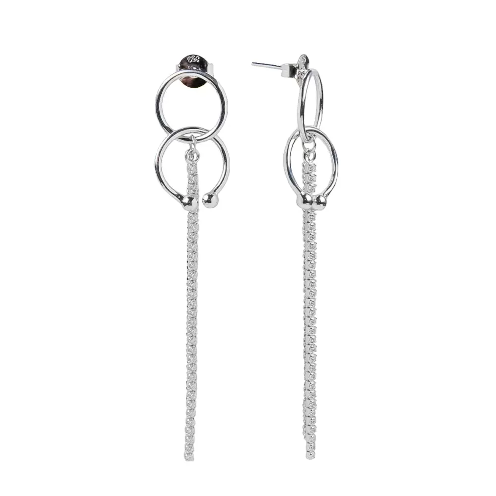 Серьги подвесные Ec00951r серебро Цепь