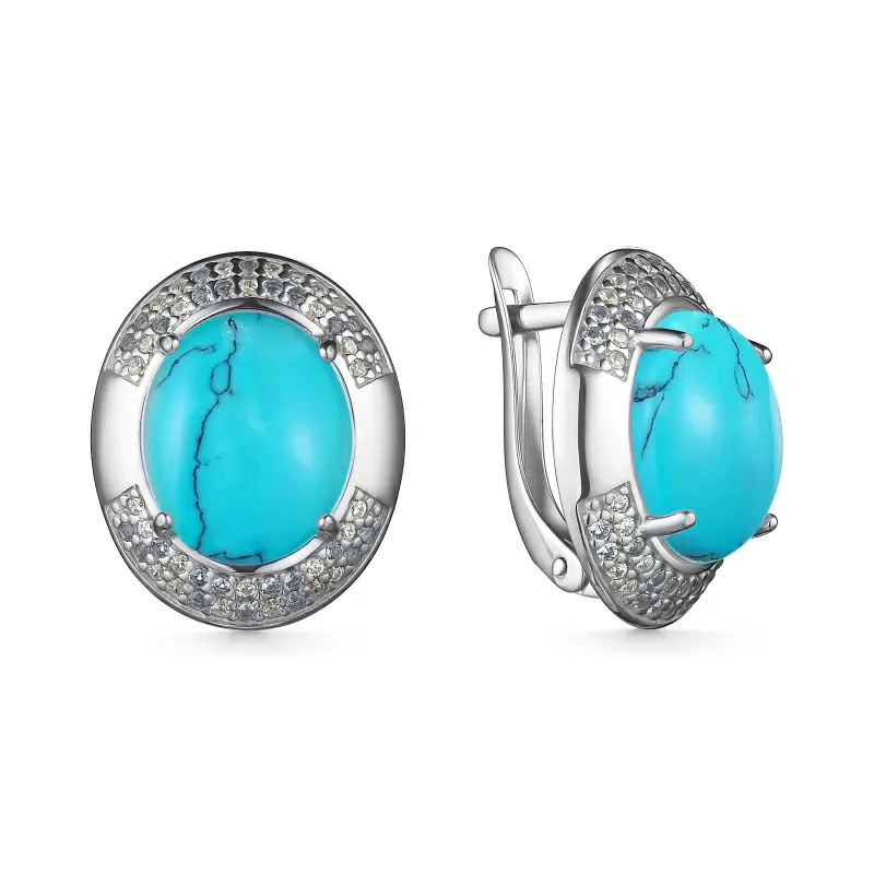 Серьги один камень 204951-902-1019 серебро