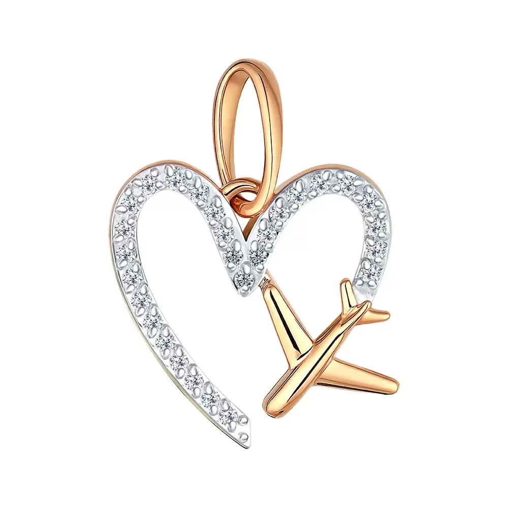 Подвеска 039638-1102 золото самолёт_0