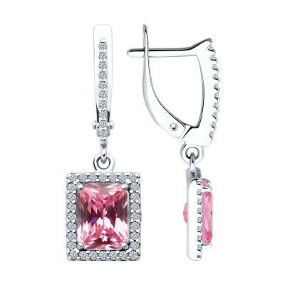 Серьги подвесные 94026754 серебро