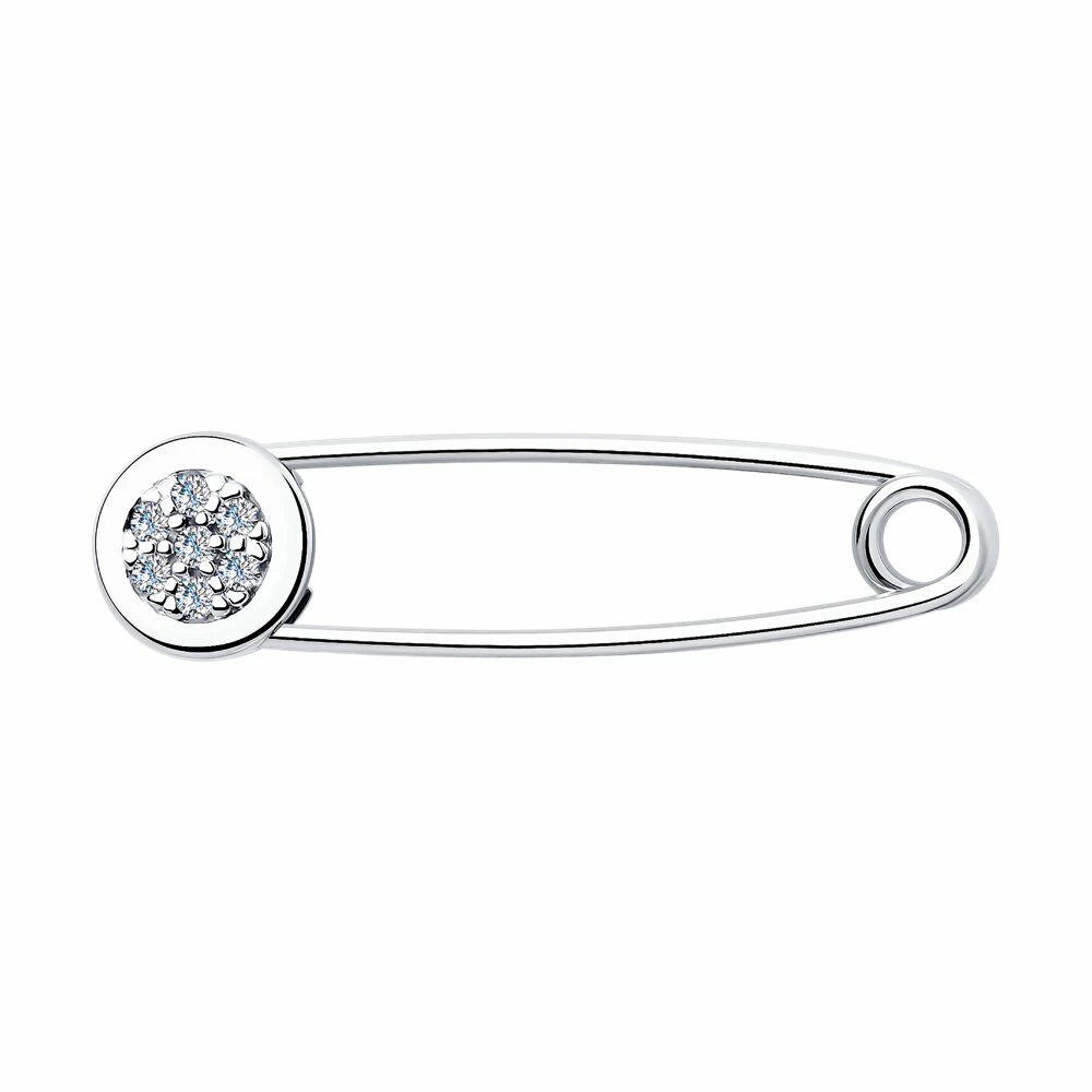 Булавка 94040094 серебро Снежинка_0