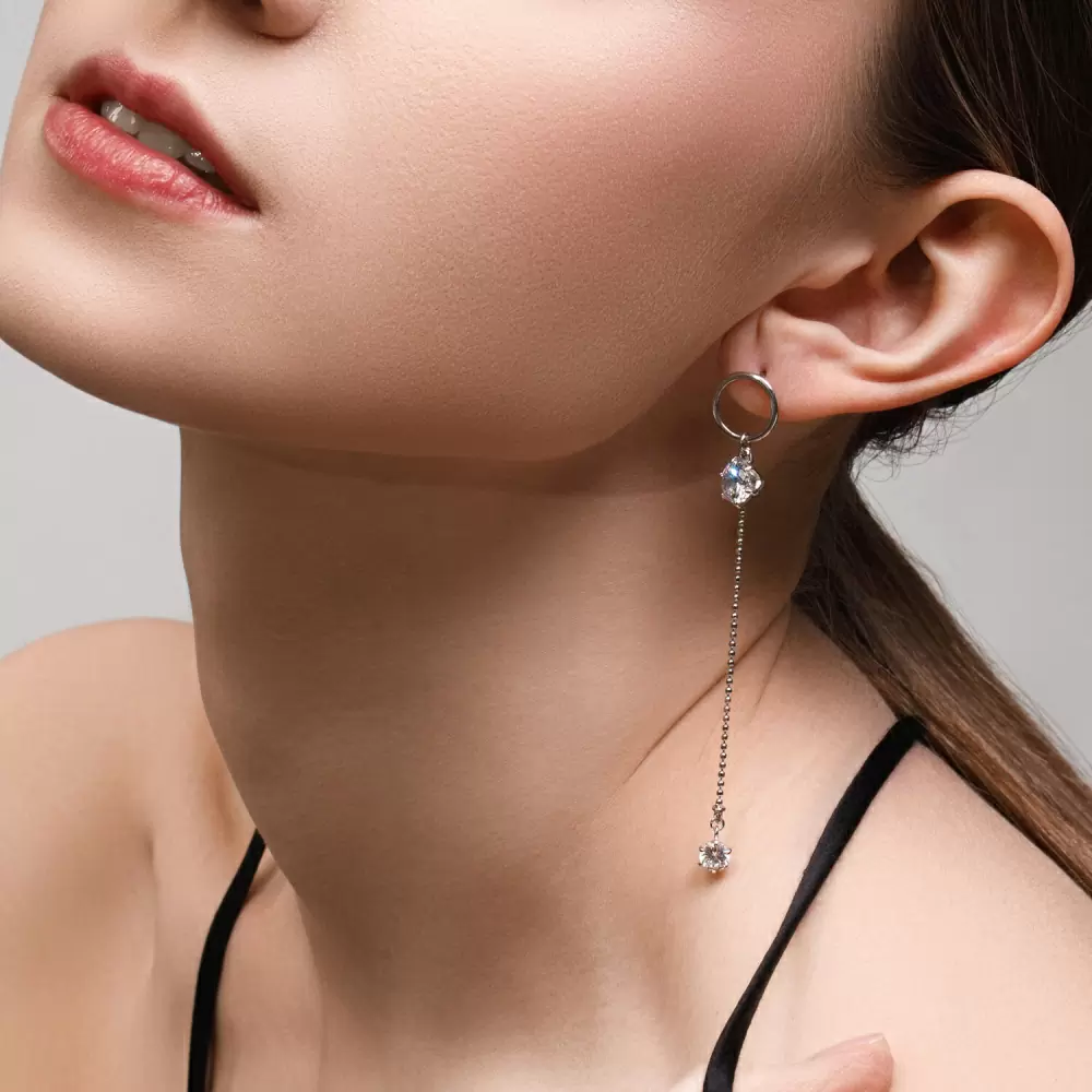 Серьги серьга одиночная 94170218 серебро