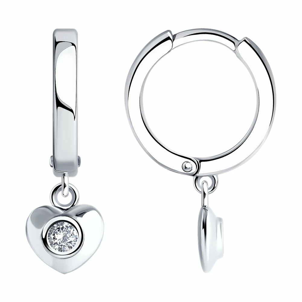 Серьги конго 94026627 серебро Сердце_0