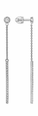 Серьги подвесные СДР3002К серебро Дорожка