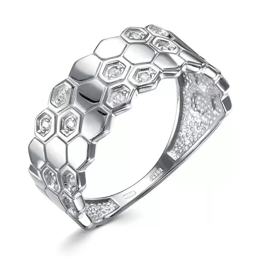 Кольцо 63069 серебро сота