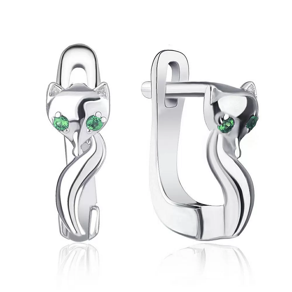 Серьги LLE506 серебро Лиса