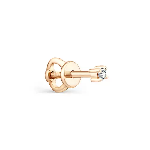 Серьги пусета одиночная С0364-120 золото