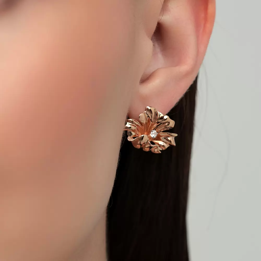 Серьги 803722-1102 золото Цветок