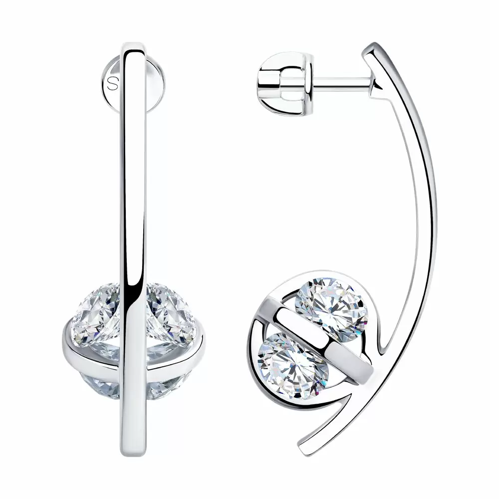 Серьги подвесные 94023602 серебро