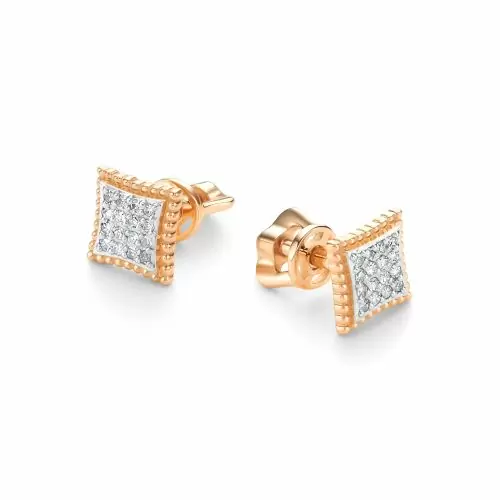 Серьги пусеты 26354-100 золото Квадрат_0