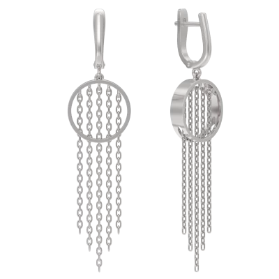 Серьги подвесные 1043972-00000 серебро Цепи