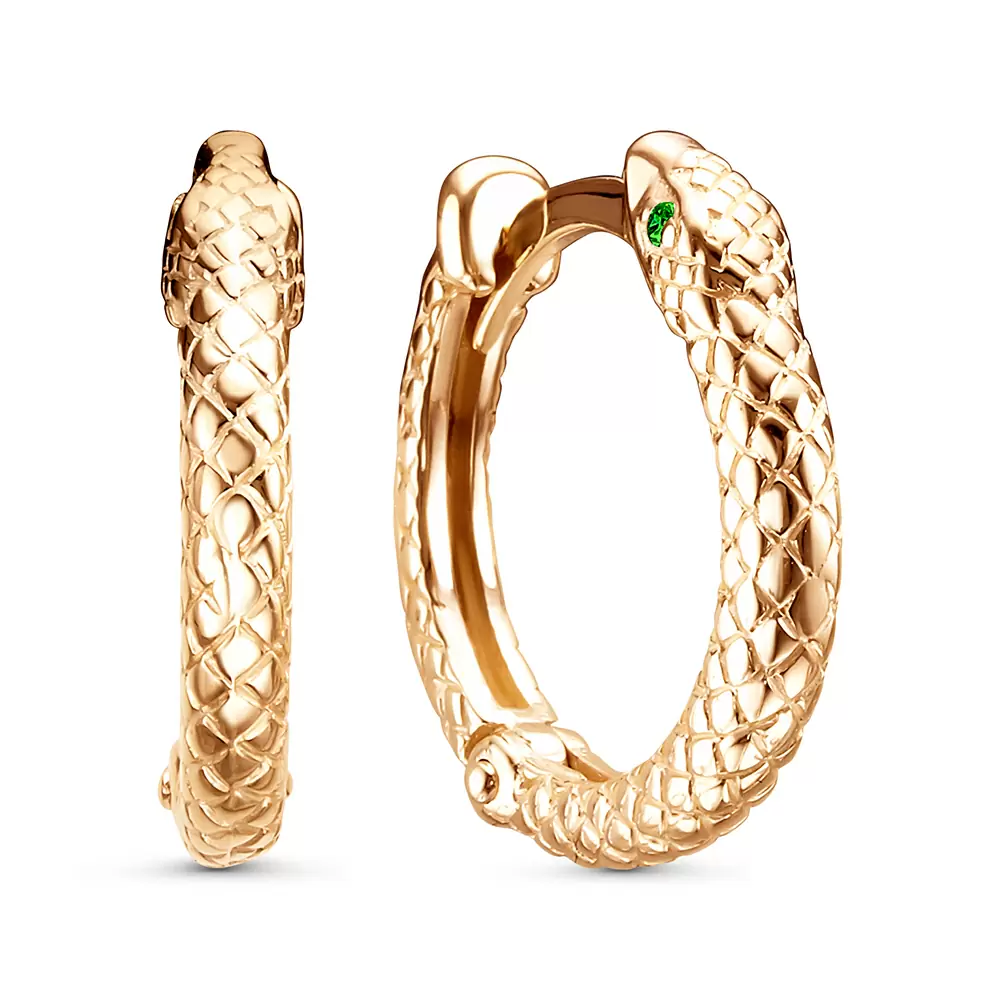 Серьги конго 122571-3 золото змея