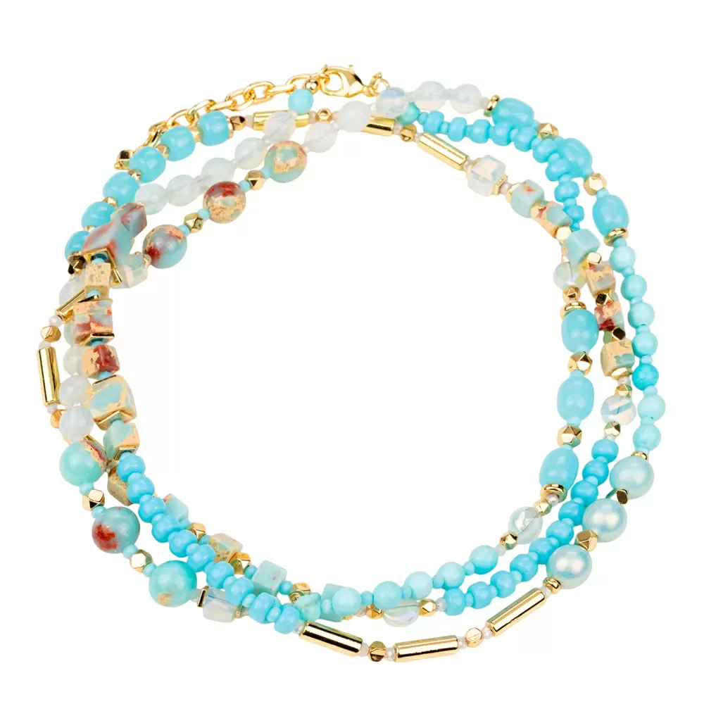 Бусы т600 гол бижутерный сплав light blue_0