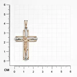 Крест христианский КрестЛСборнБольшой.з585 золото прямой сборный_1