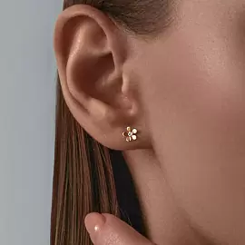 Серьги пусеты 51-122-00989-2 золото Цветок_1