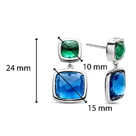 Серьги подвесные 7908DB серебро_2