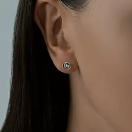 Серьги пусеты 95020029 серебро Роза_1