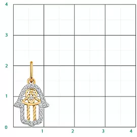 Подвеска религиозная мусульманская 5868 золото Рука Фатимы_1