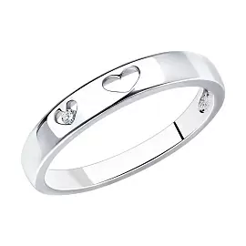 Кольцо фаланговое 94011294 серебро Сердце_0