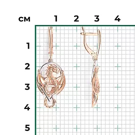 Серьги подвесные 02-5309-00-000-1111 золото Дракон_3