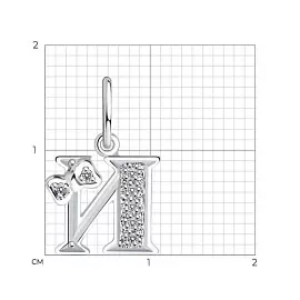 Подвеска буква 94030474 серебро Буква И_2