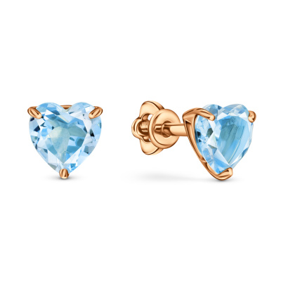 Серьги пусеты 8604-2 топ золото Сердце