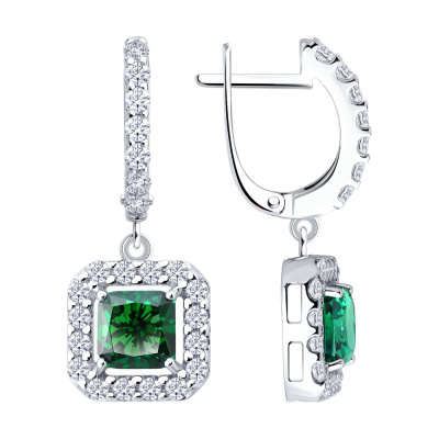 Серьги подвесные 94027281 серебро
