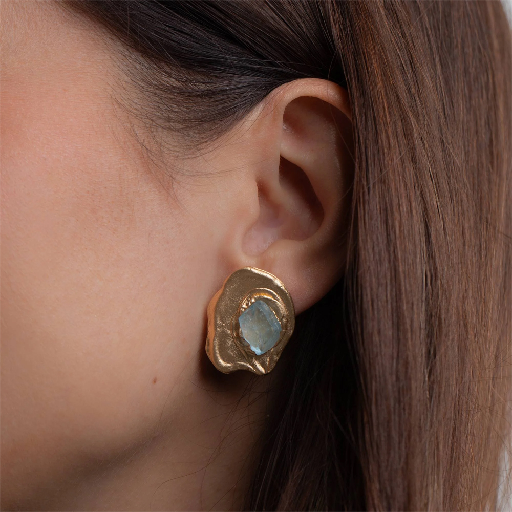 Серьги SOR2238AQ.YL серебро асимметрия