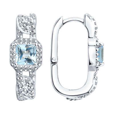 Серьги 92025399 серебро Цепь