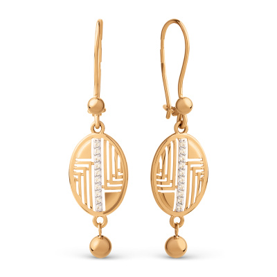 Серьги подвесные 029762-1102 золото