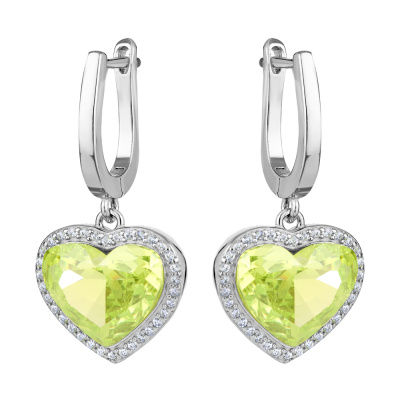 Серьги подвесные EA010906-gr серебро Сердце