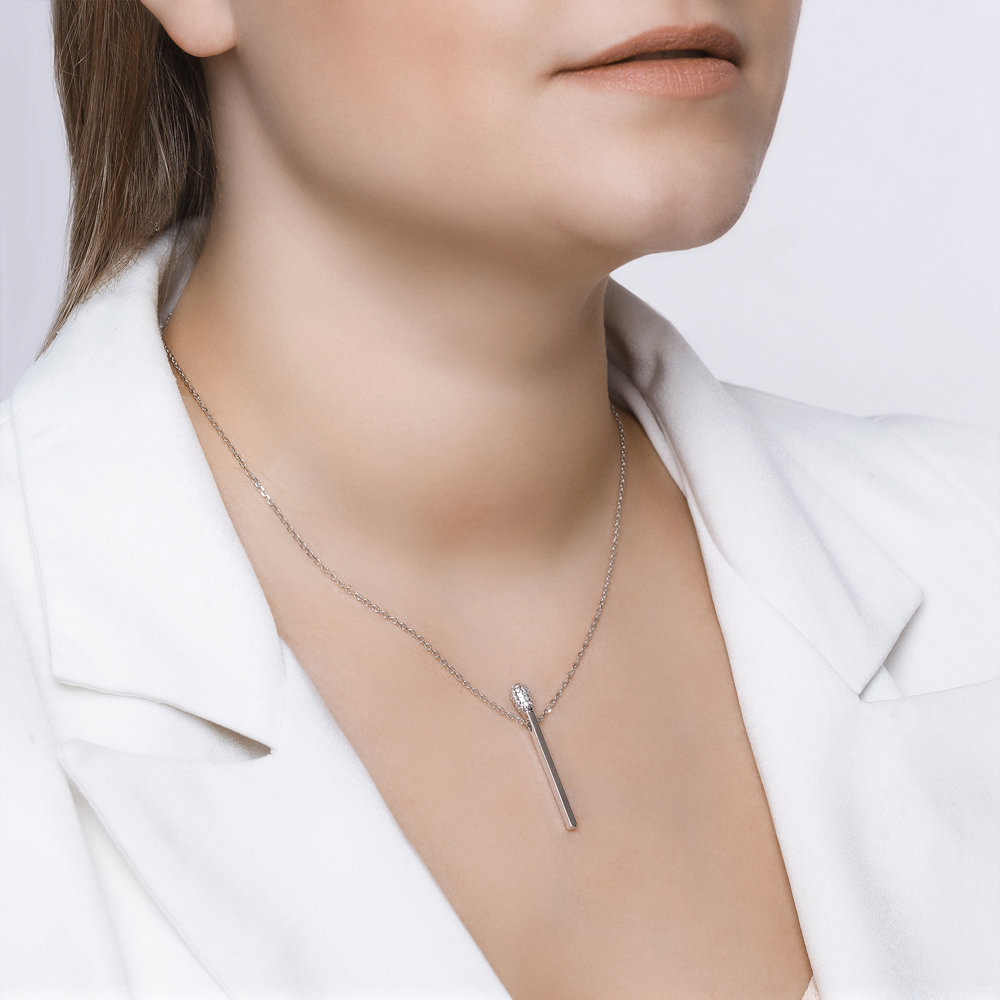 Колье 94070343 серебро Спичка