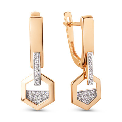 Серьги подвесные 027352-1102 золото