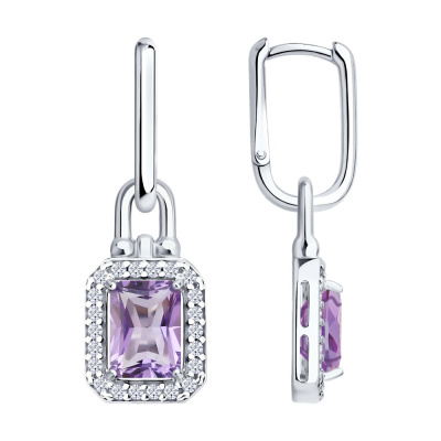 Серьги подвесные 92025374 серебро