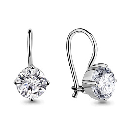 Серьги один камень 46071.5 серебро