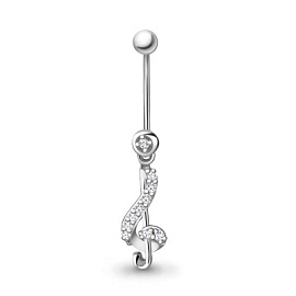 Пирсинг в пуп 75546А серебро Скрипичный ключ