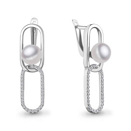 Серьги 400721А.5 серебро Звенья