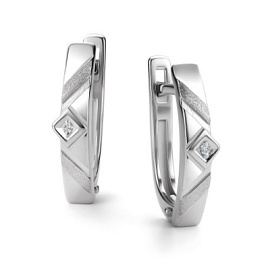 Серьги один камень 02-4286.000Б-00 серебро