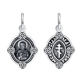 Подвеска религиозная христианская ладанка 95-130-00913-1 серебро Святая Матрона 