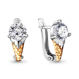 Серьги 48013А.5 серебро Мороженое