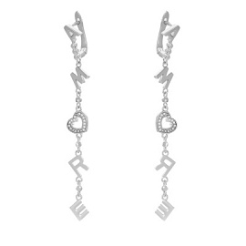 Серьги подвесные CZ-E01226-X-W-X-X-W серебро AMORE